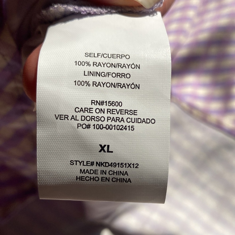 Rewind dress lilac check cinch string detail fit & flare dress XL jr - Picture 15 of 16